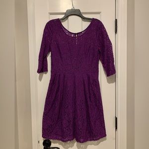 Betsey Johnson Purple Lace Dress Size 8